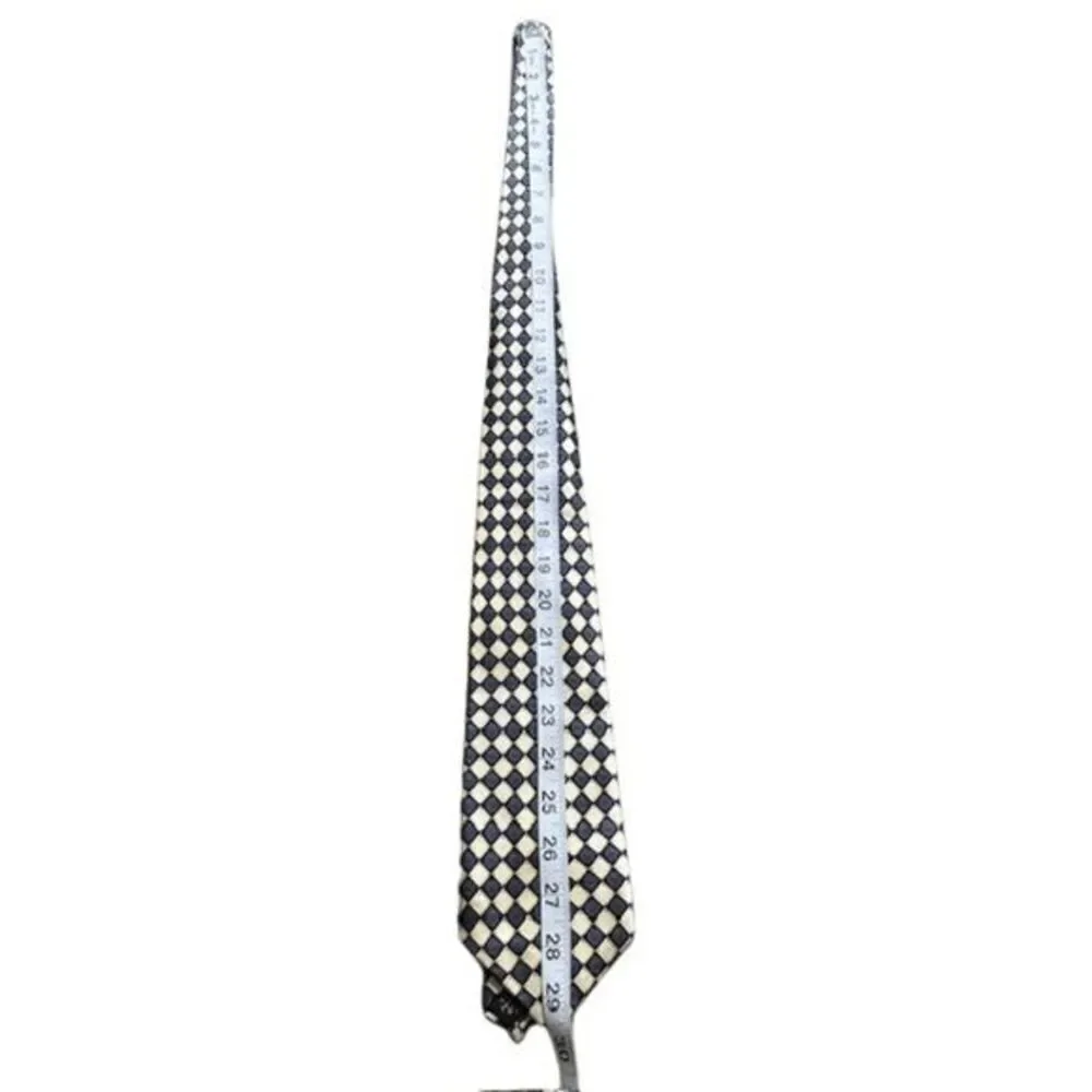 Salvatore Pellegrino Men's Diamond Spiral Silk Neck‎ Tie Black Cream